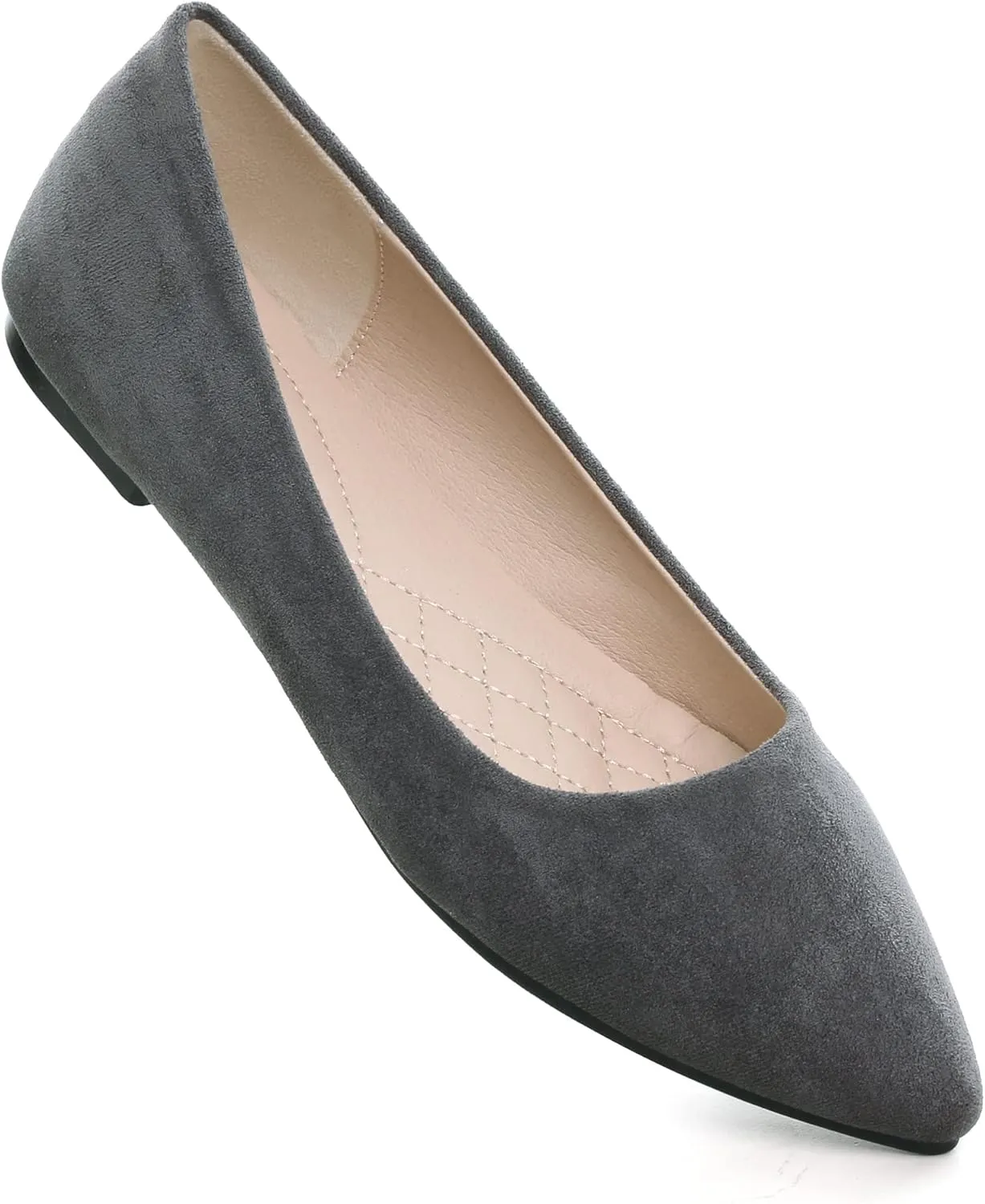 ChaiRong Zhou Women's Classic Simple Pointed Toe Ballet Flats Soft Breathable Slip on Walking Driving Shoes