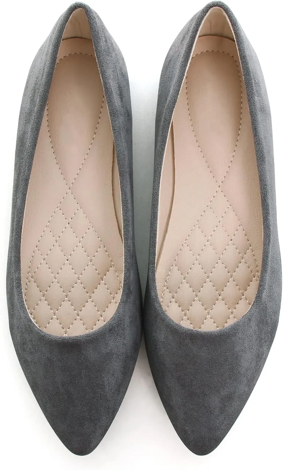 ChaiRong Zhou Women's Classic Simple Pointed Toe Ballet Flats Soft Breathable Slip on Walking Driving Shoes
