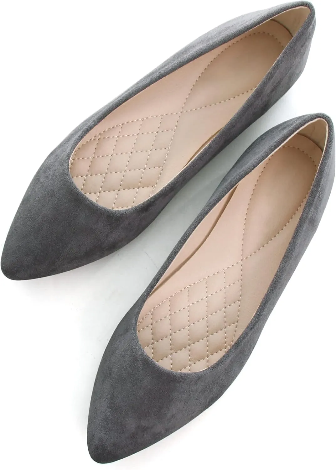 ChaiRong Zhou Women's Classic Simple Pointed Toe Ballet Flats Soft Breathable Slip on Walking Driving Shoes