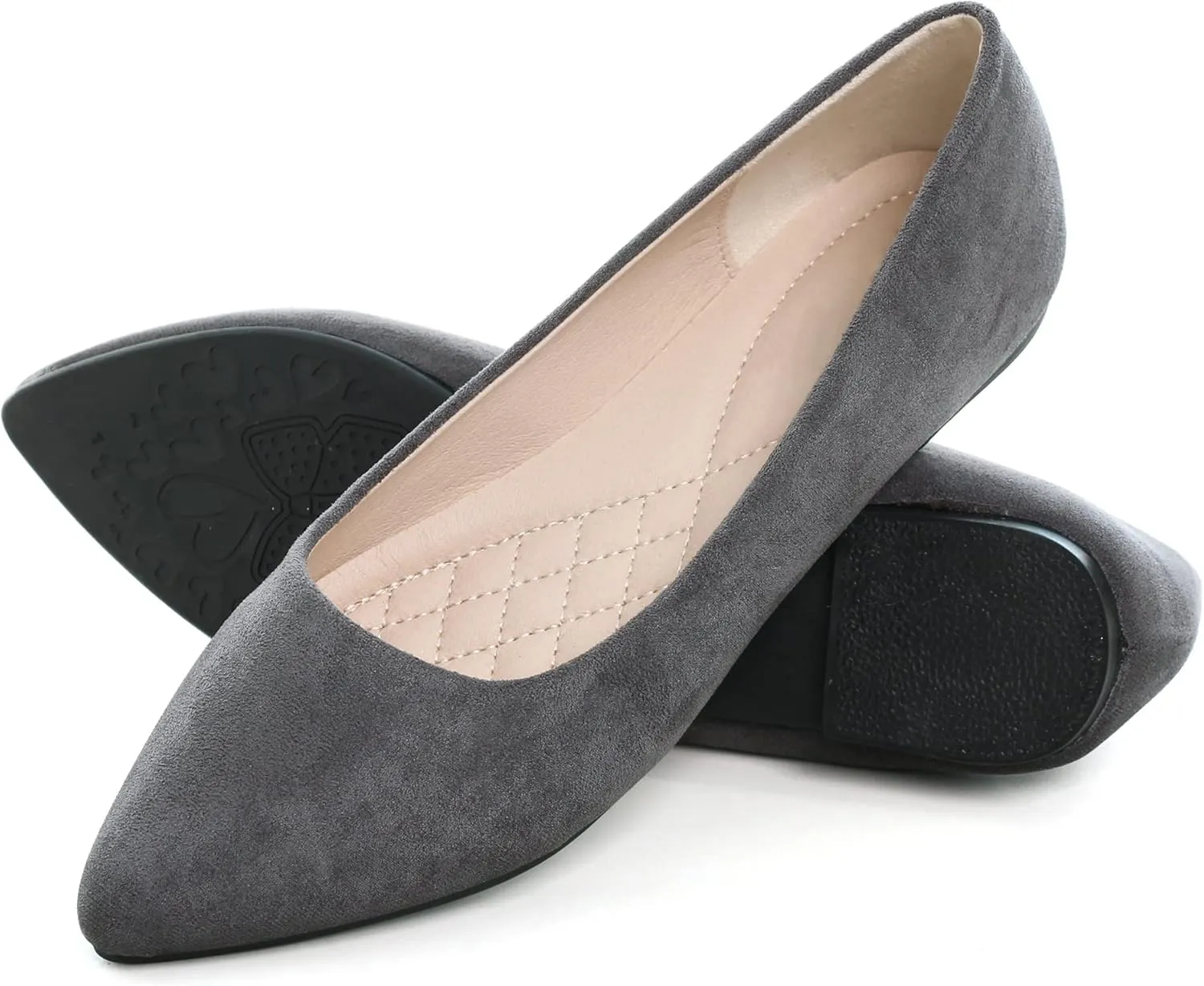 ChaiRong Zhou Women's Classic Simple Pointed Toe Ballet Flats Soft Breathable Slip on Walking Driving Shoes
