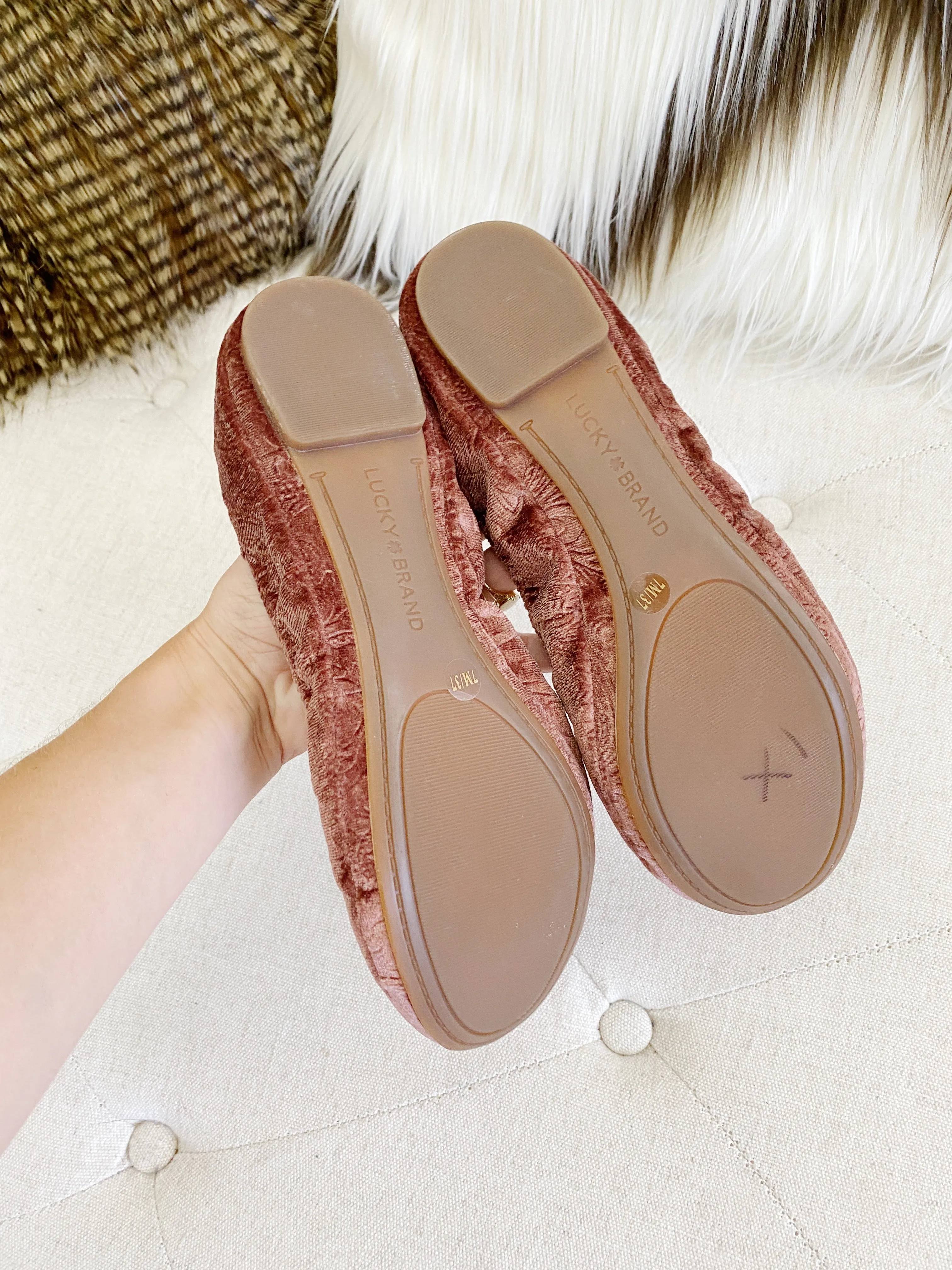 Lucky Brand Mauve Velvet Emmie Sable Ballet Flats 7