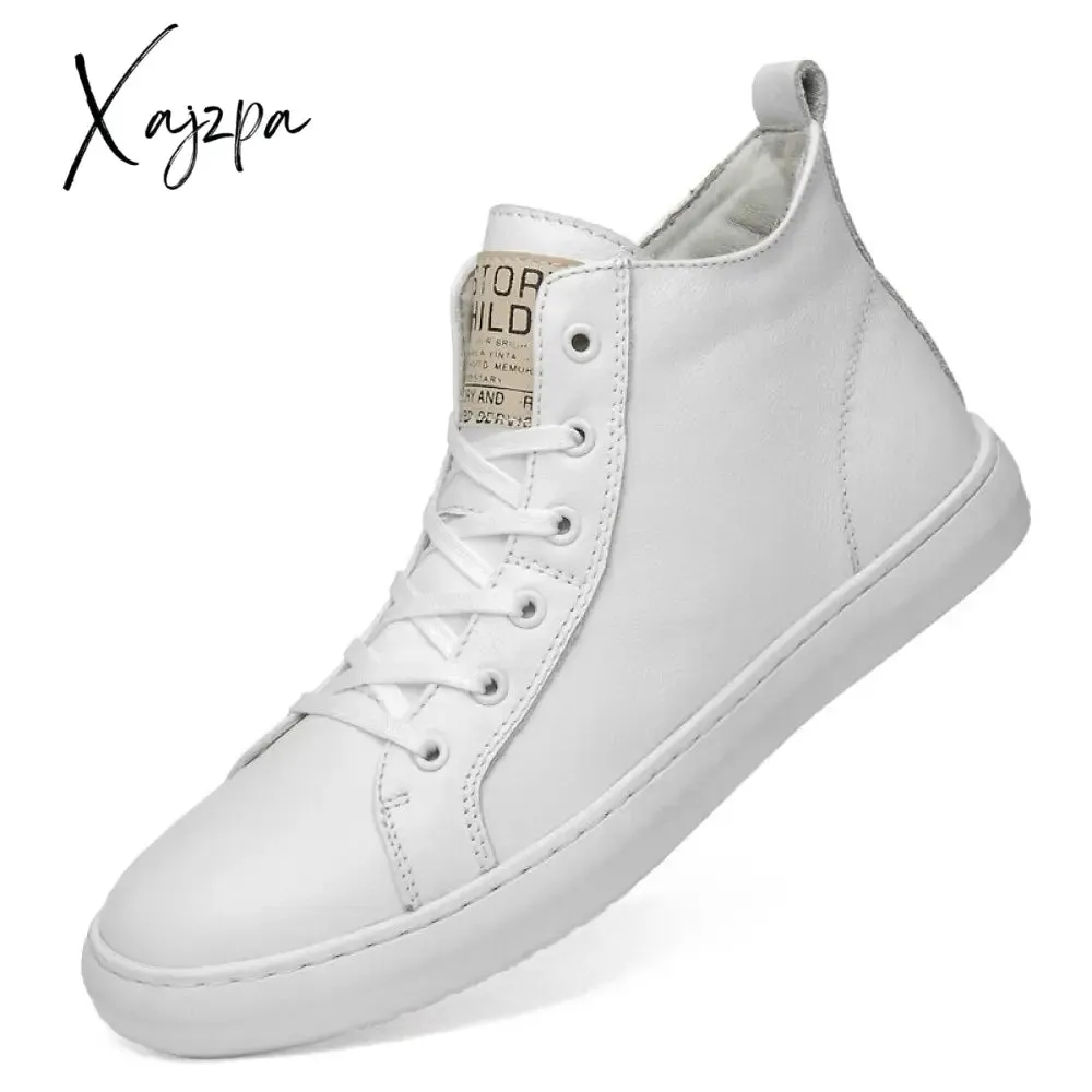 Xajzpa - Men Genuine Leather Shoes Simple Flats