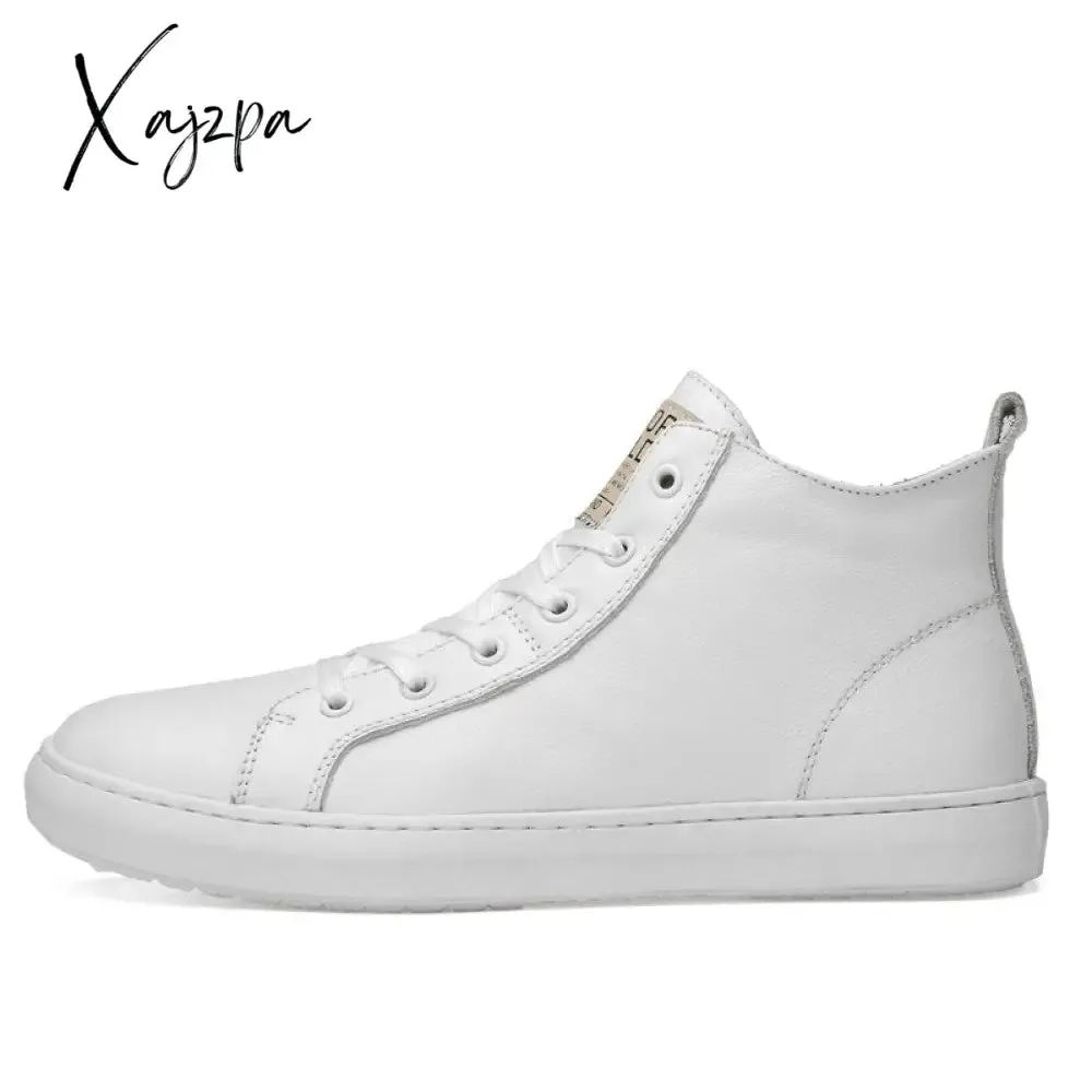 Xajzpa - Men Genuine Leather Shoes Simple Flats